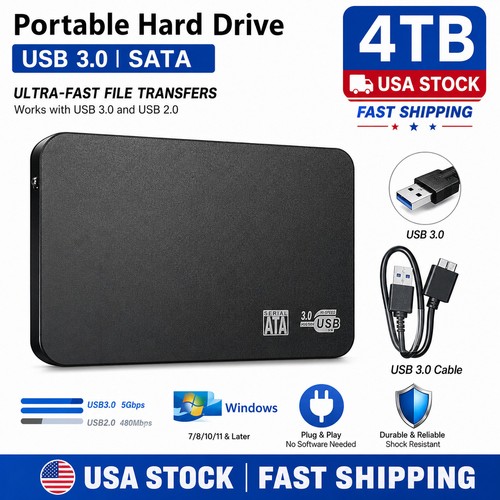 Portable 5in 4tb hdd - 2.5in,
